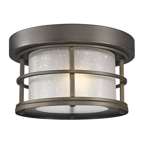 Z-Lite Exterior Additions 1 Light Outdoor, Oil Rubbed Bronze And White Seedy 556F-ORB